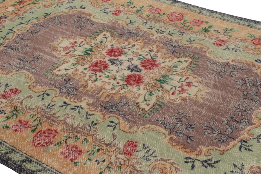 Vintage Turkish Distressed European-Style Rug