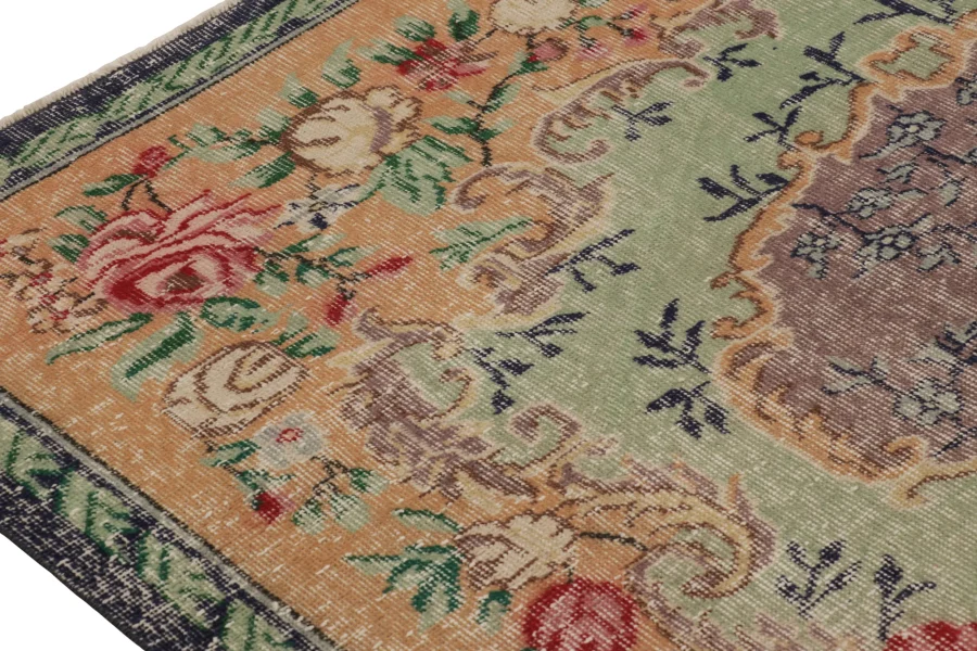 Vintage Turkish Distressed European-Style Rug