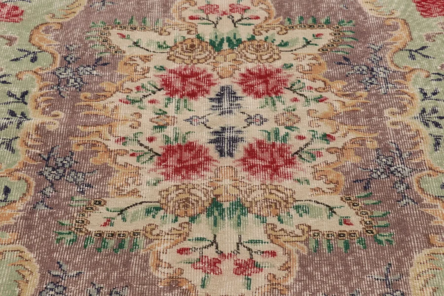 Vintage Turkish Distressed European-Style Rug