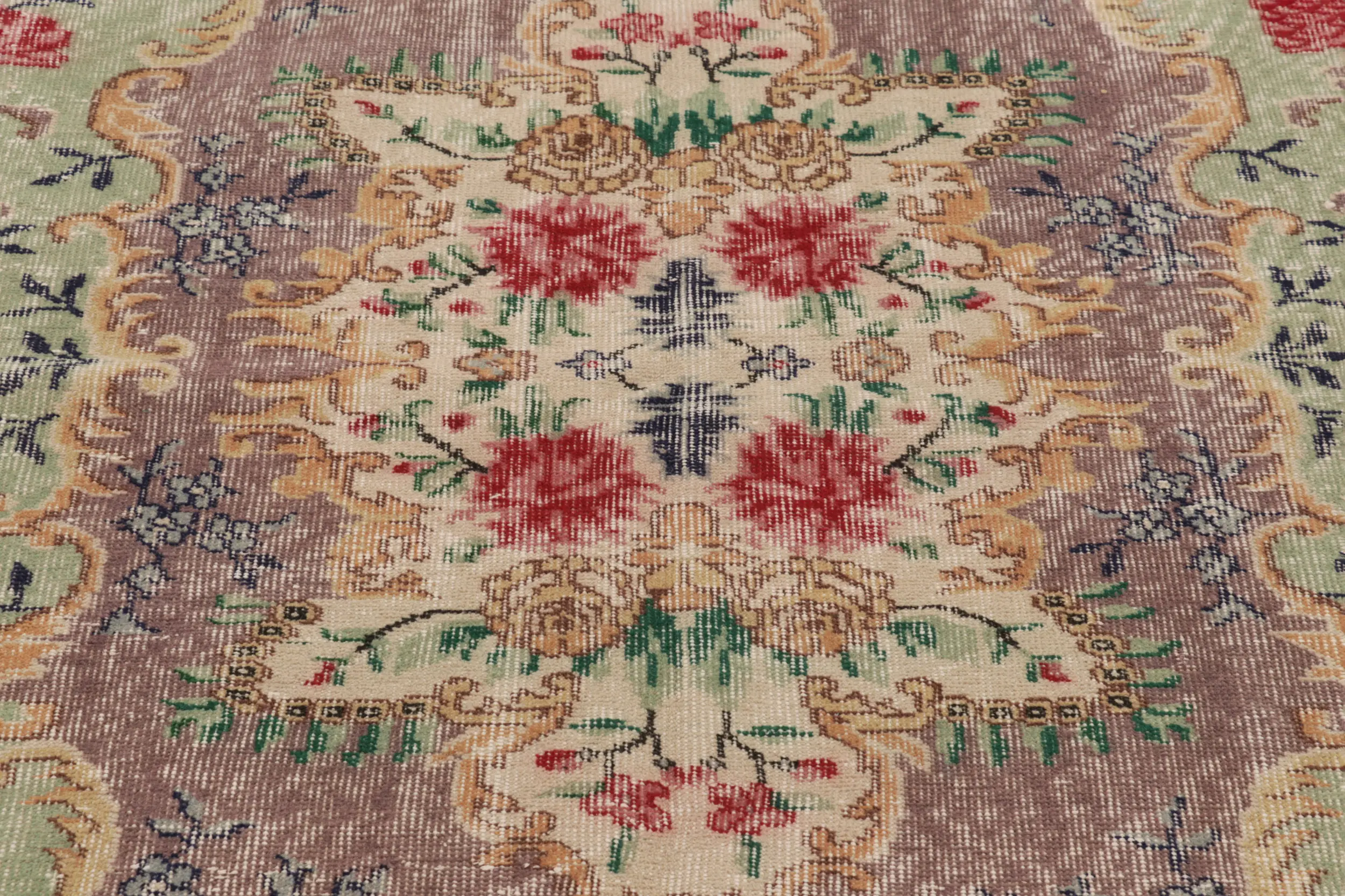 Vintage Turkish Distressed European-Style Rug