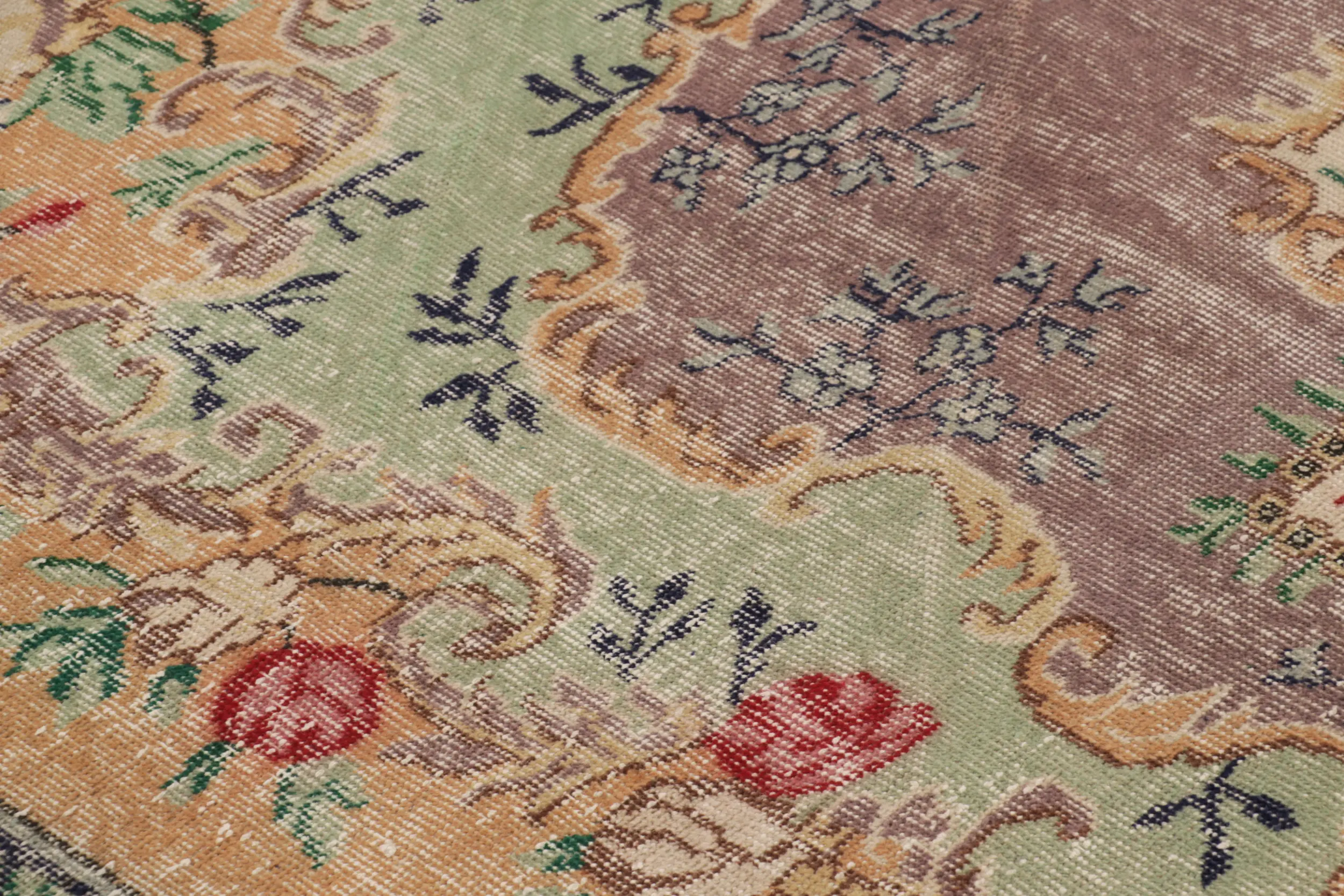 Vintage Turkish Distressed European-Style Rug