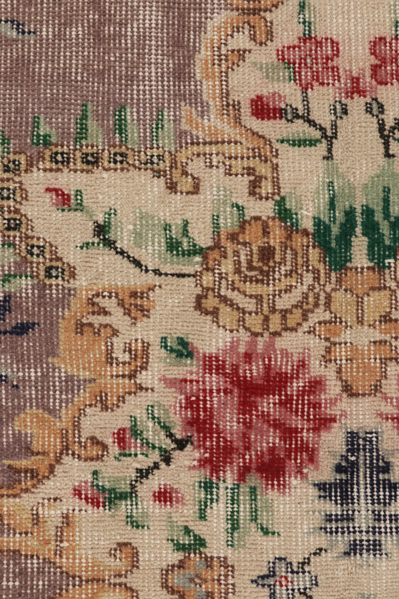 Vintage Turkish Distressed European-Style Rug