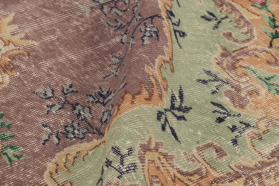 Vintage Turkish Distressed European-Style Rug