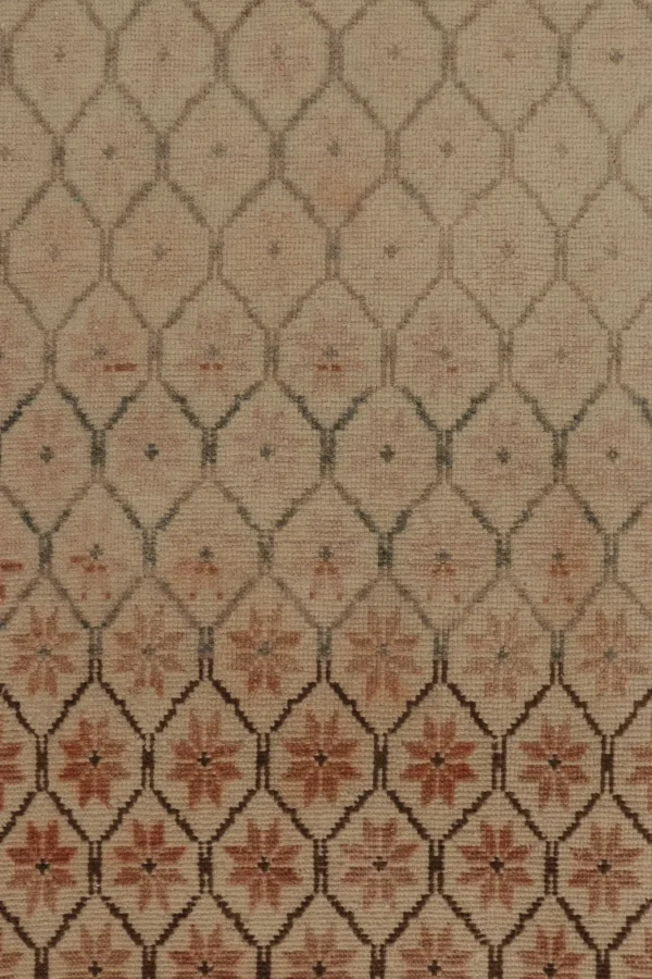 Vintage Turkish Distressed Geometric Rug