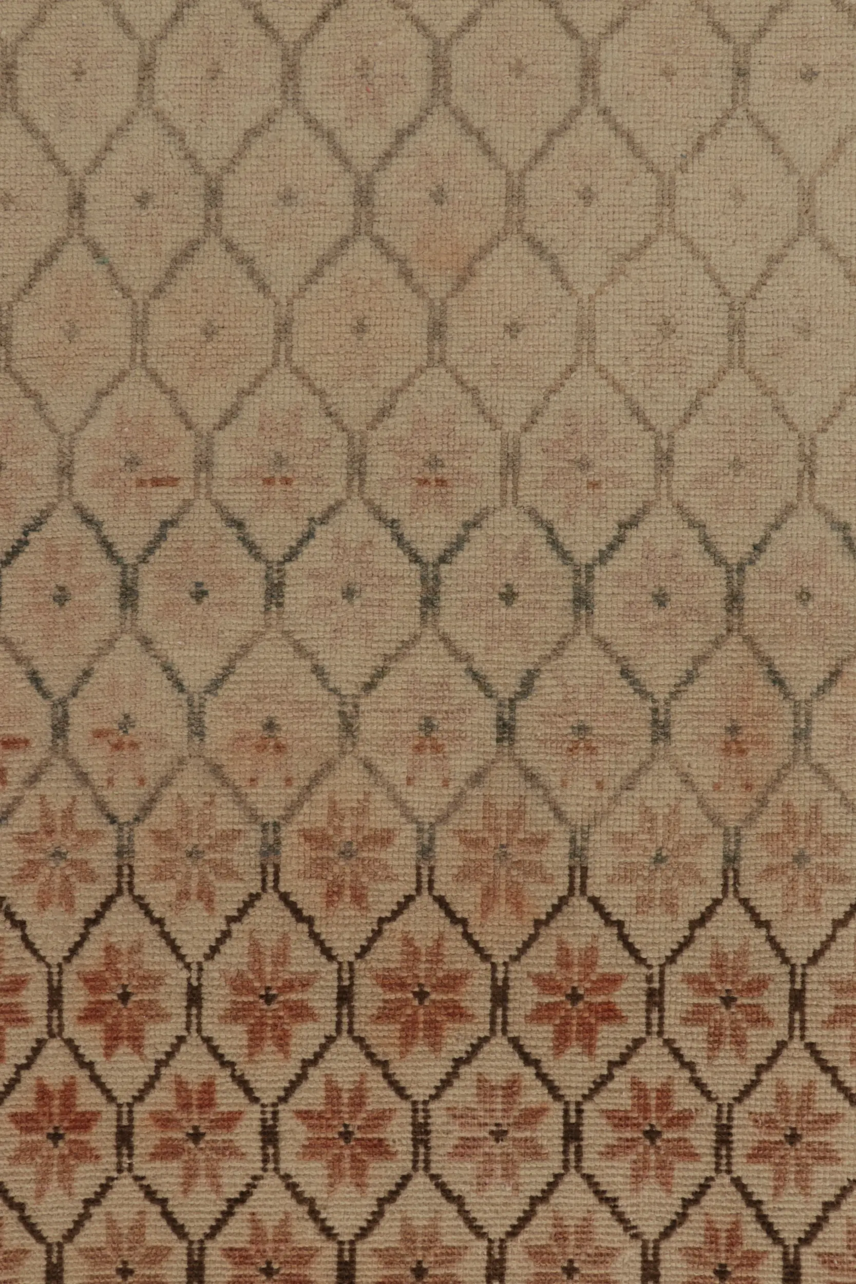 Vintage Turkish Distressed Geometric Rug