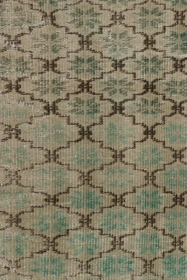 Vintage Turkish Distressed Geometric Rug