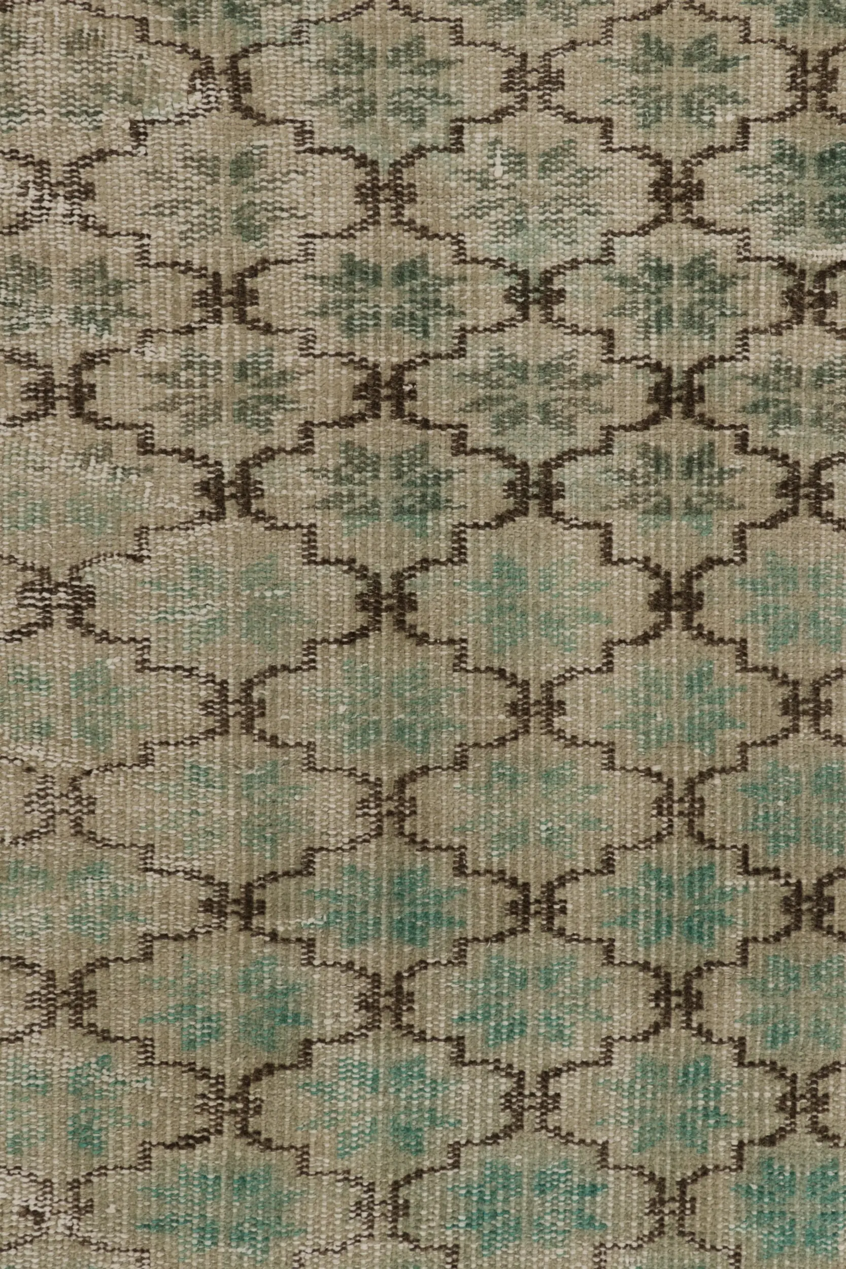 Vintage Turkish Distressed Geometric Rug