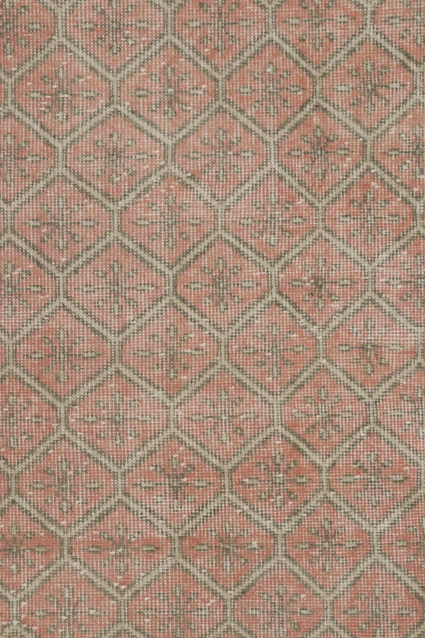 Vintage Turkish Distressed Geometric Rug