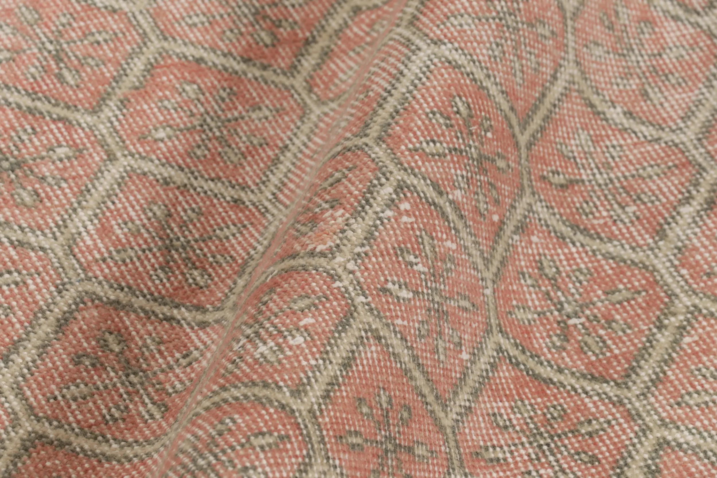 Vintage Turkish Distressed Geometric Rug