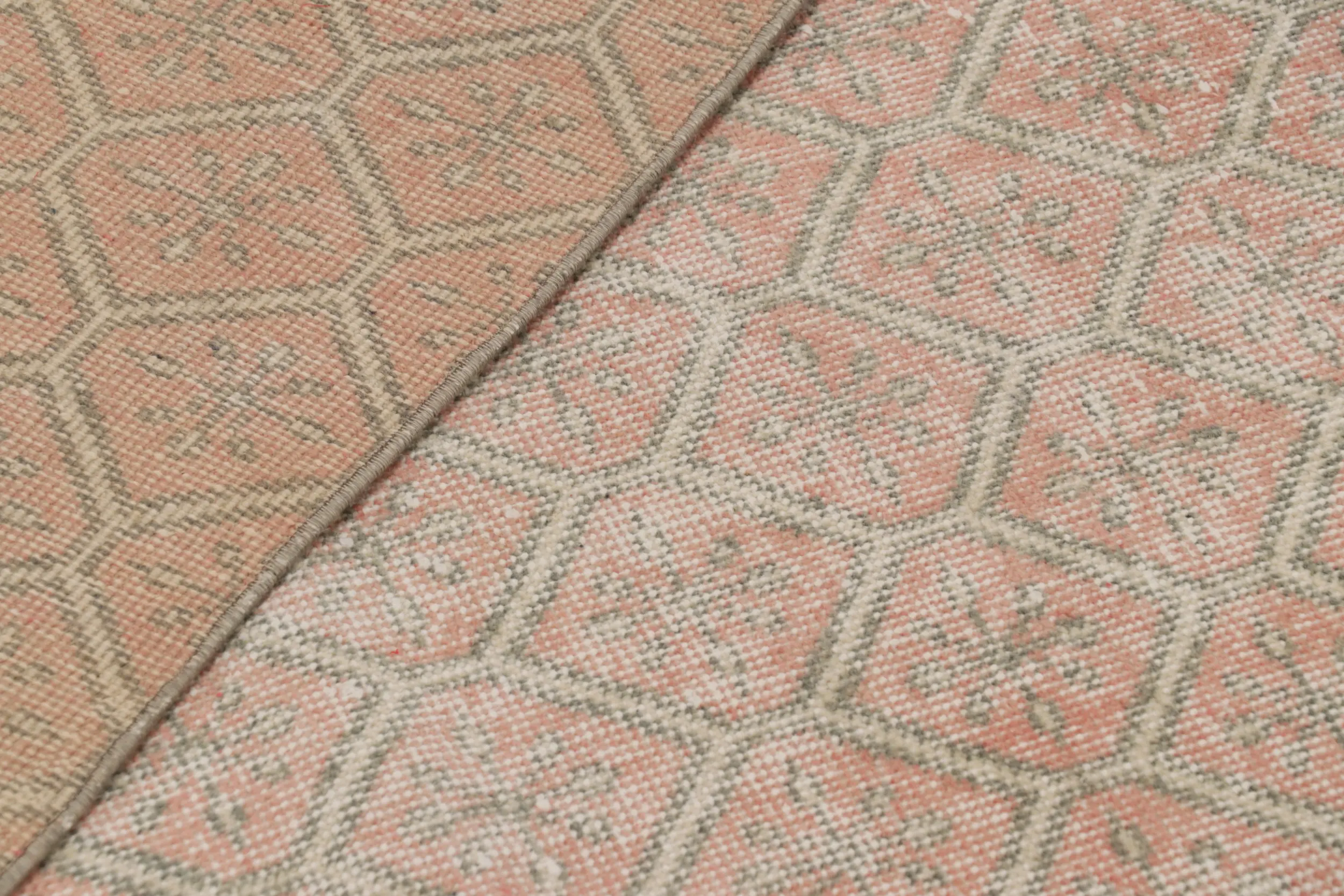 Vintage Turkish Distressed Geometric Rug