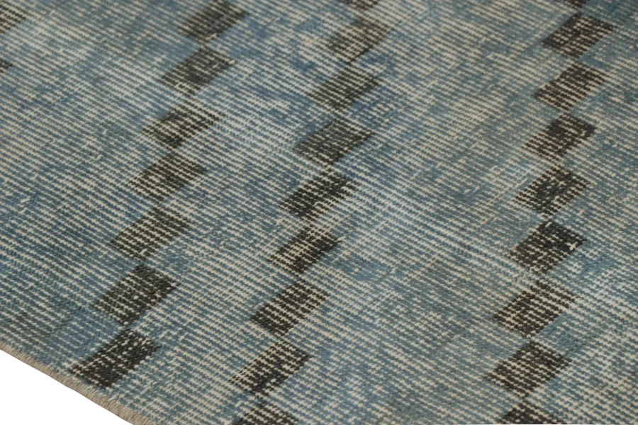 Vintage Turkish Distressed Geometric Rug