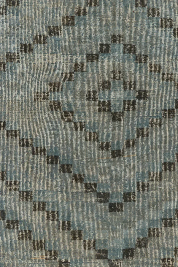 Vintage Turkish Distressed Geometric Rug