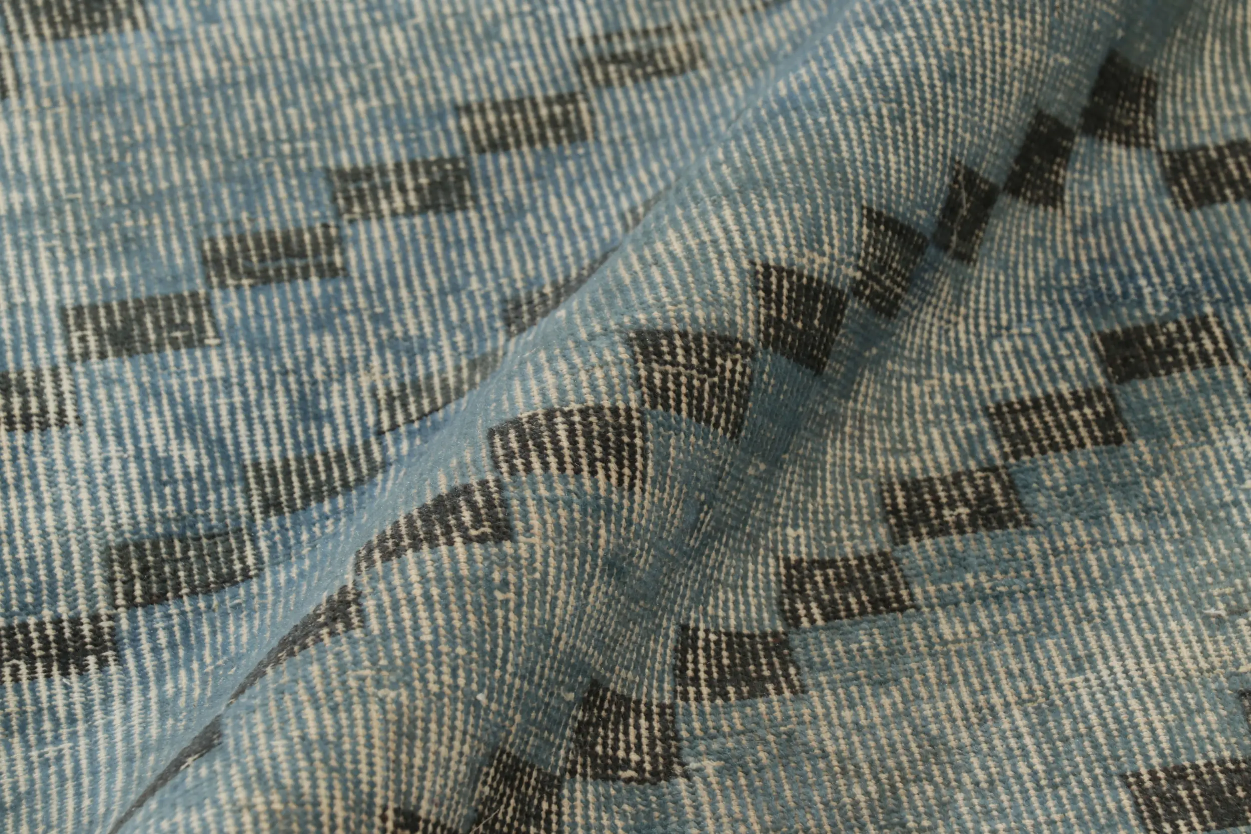 Vintage Turkish Distressed Geometric Rug