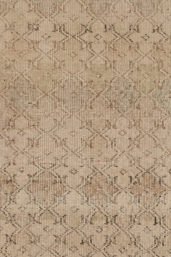 Vintage Turkish Distressed Geometric Runner Rug
