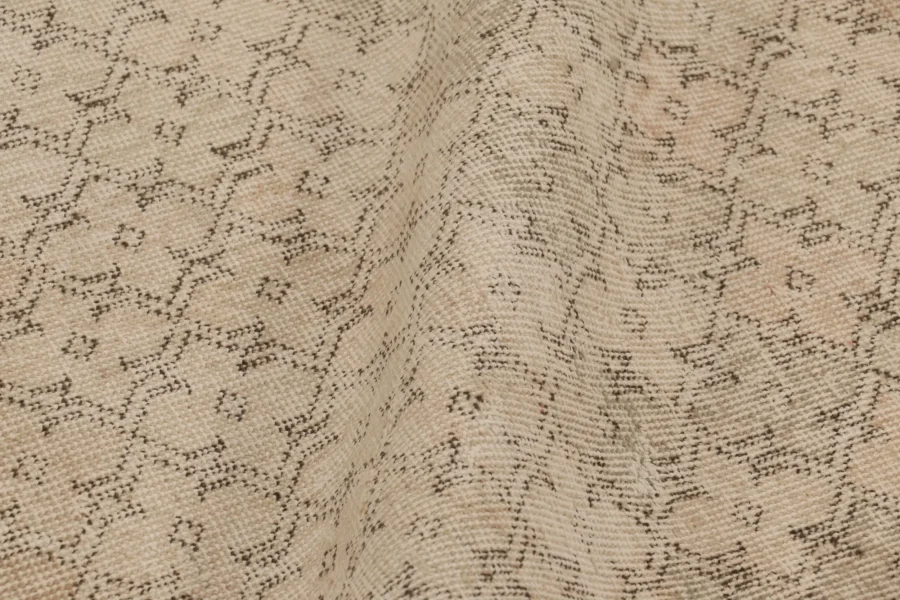 Vintage Turkish Distressed Geometric Runner Rug