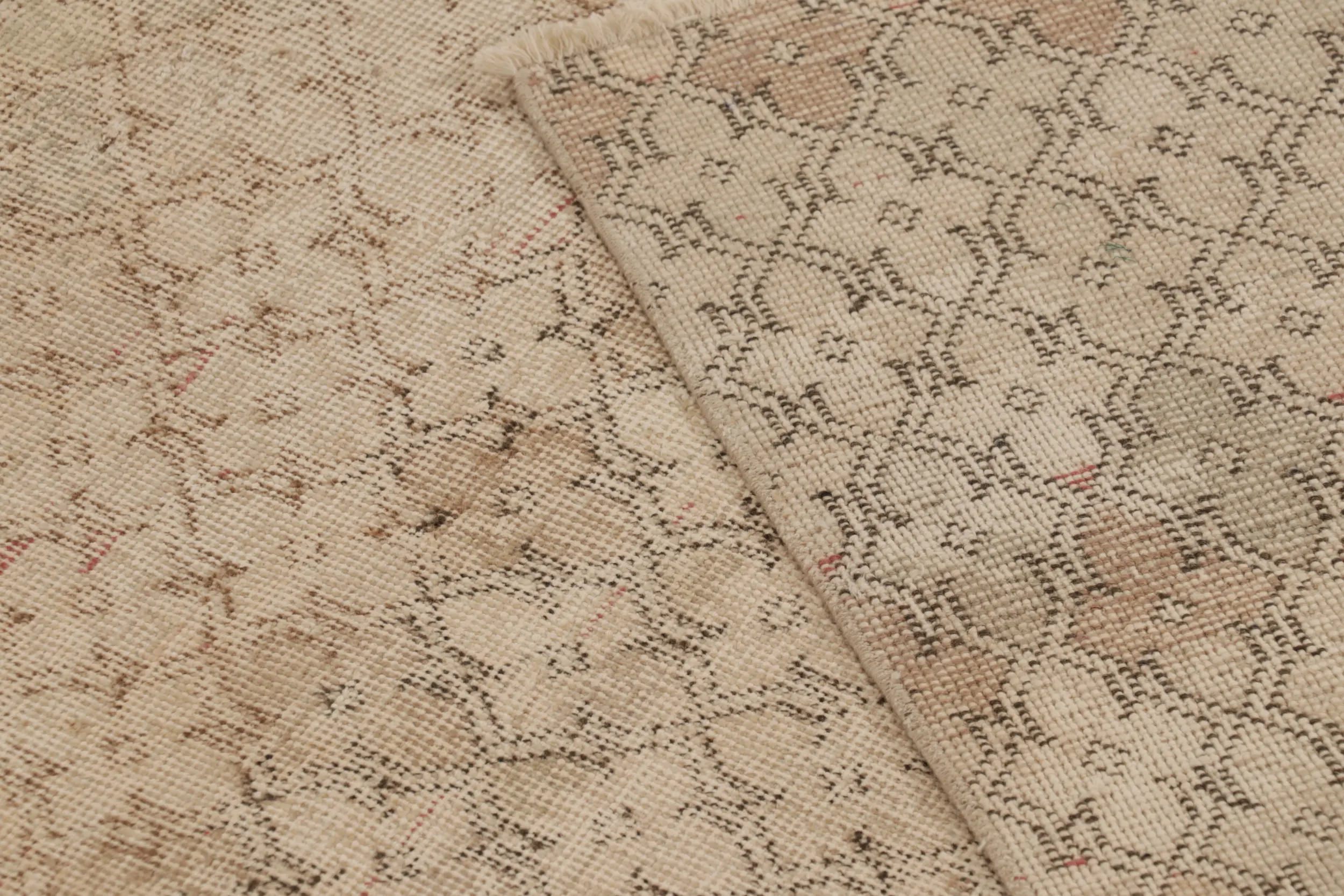 Vintage Turkish Distressed Geometric Runner Rug