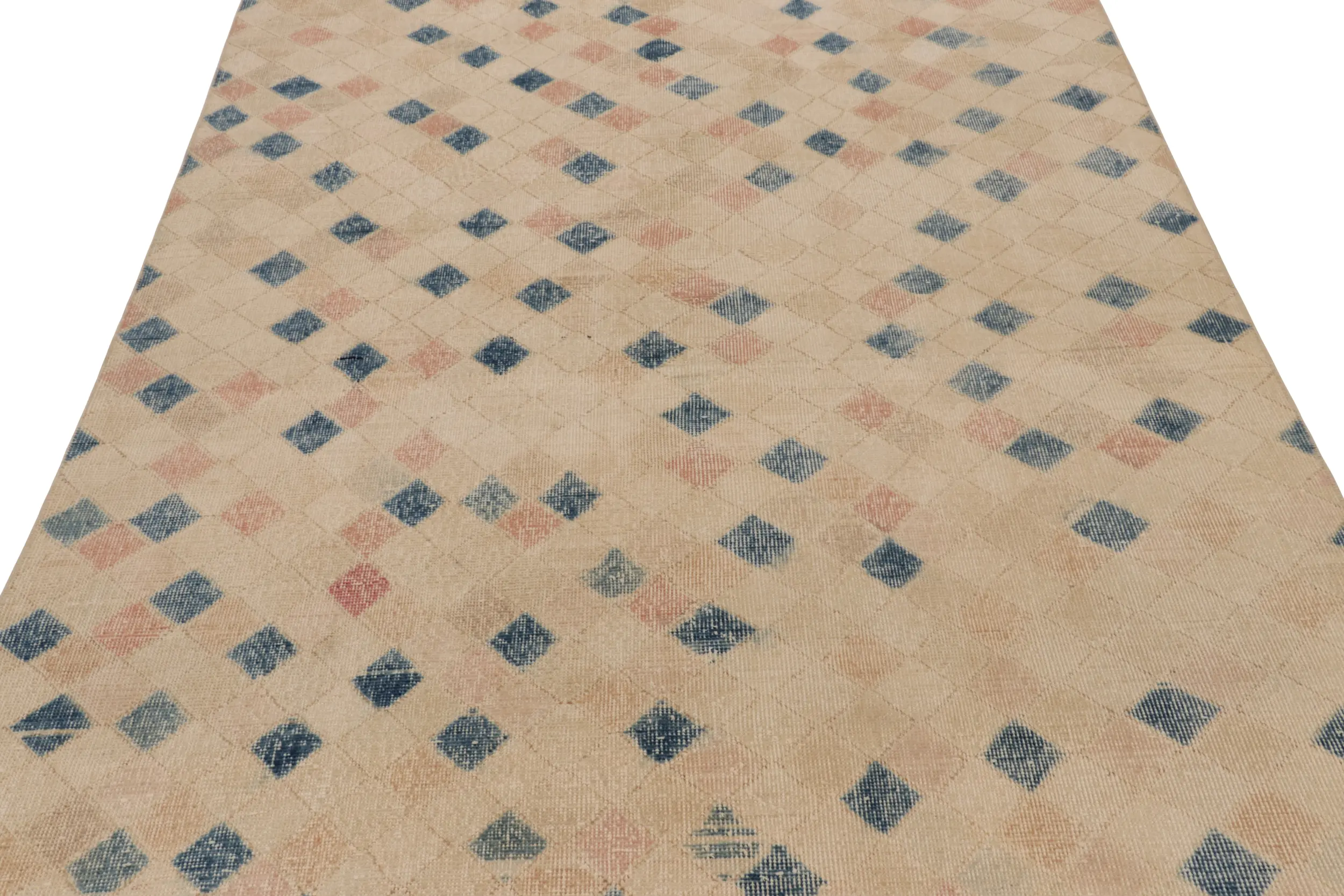 Vintage Turkish Geometric Rug