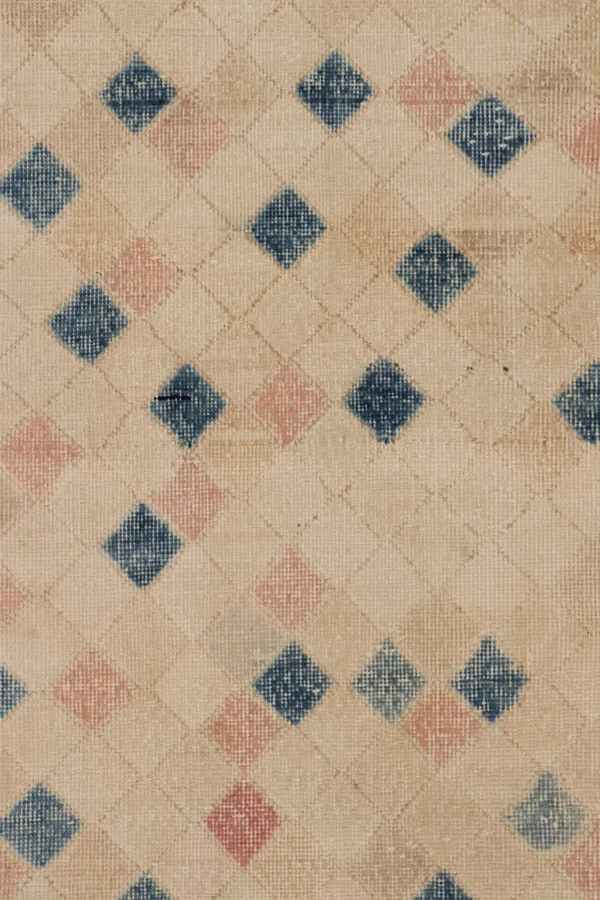 Vintage Turkish Geometric Rug