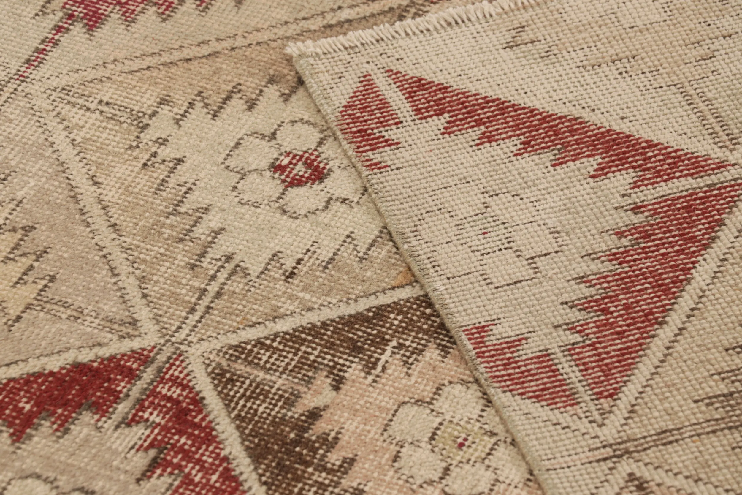 Vintage Turkish Distressed Geometric Rug