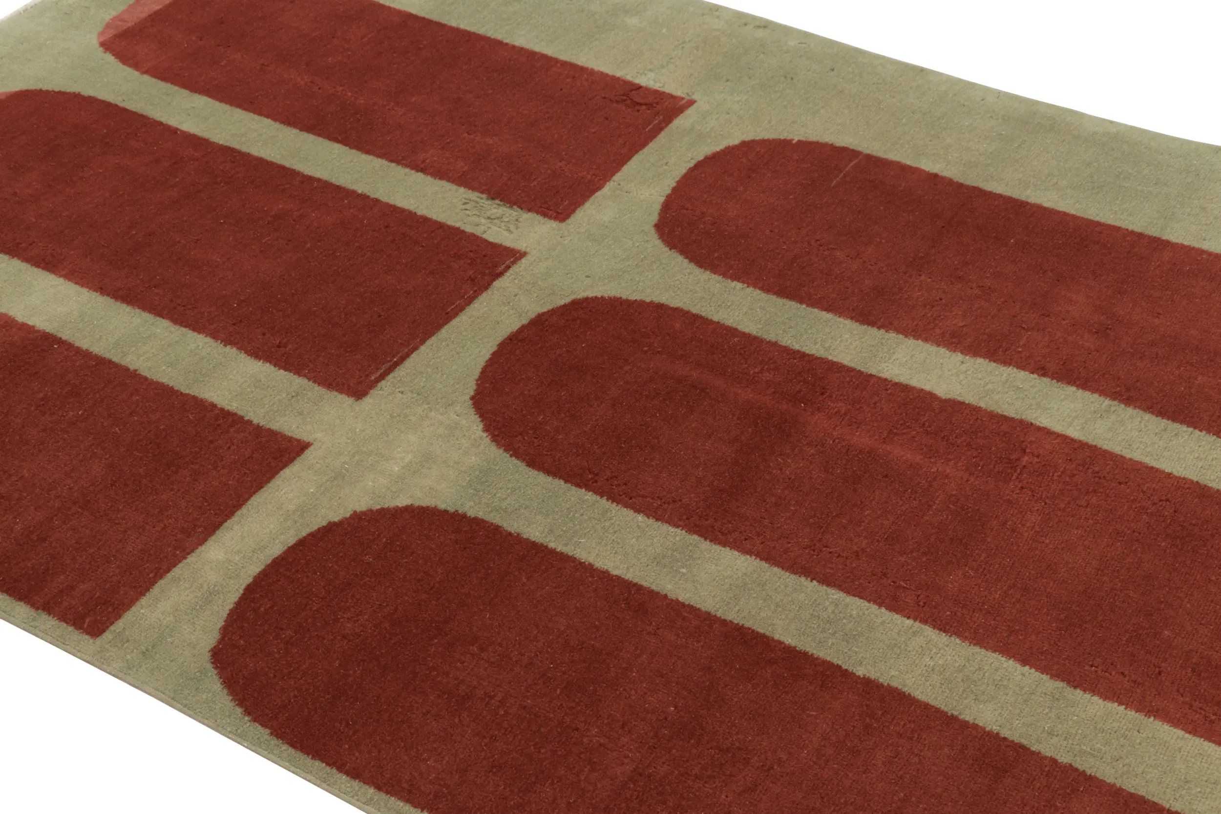 Vintage Turkish Rug, Red Saf Geometric Patterns