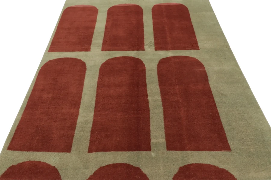 Vintage Turkish Rug, Red Saf Geometric Patterns