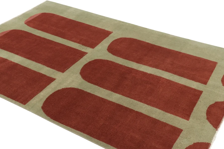 Vintage Turkish Rug, Red Saf Geometric Patterns