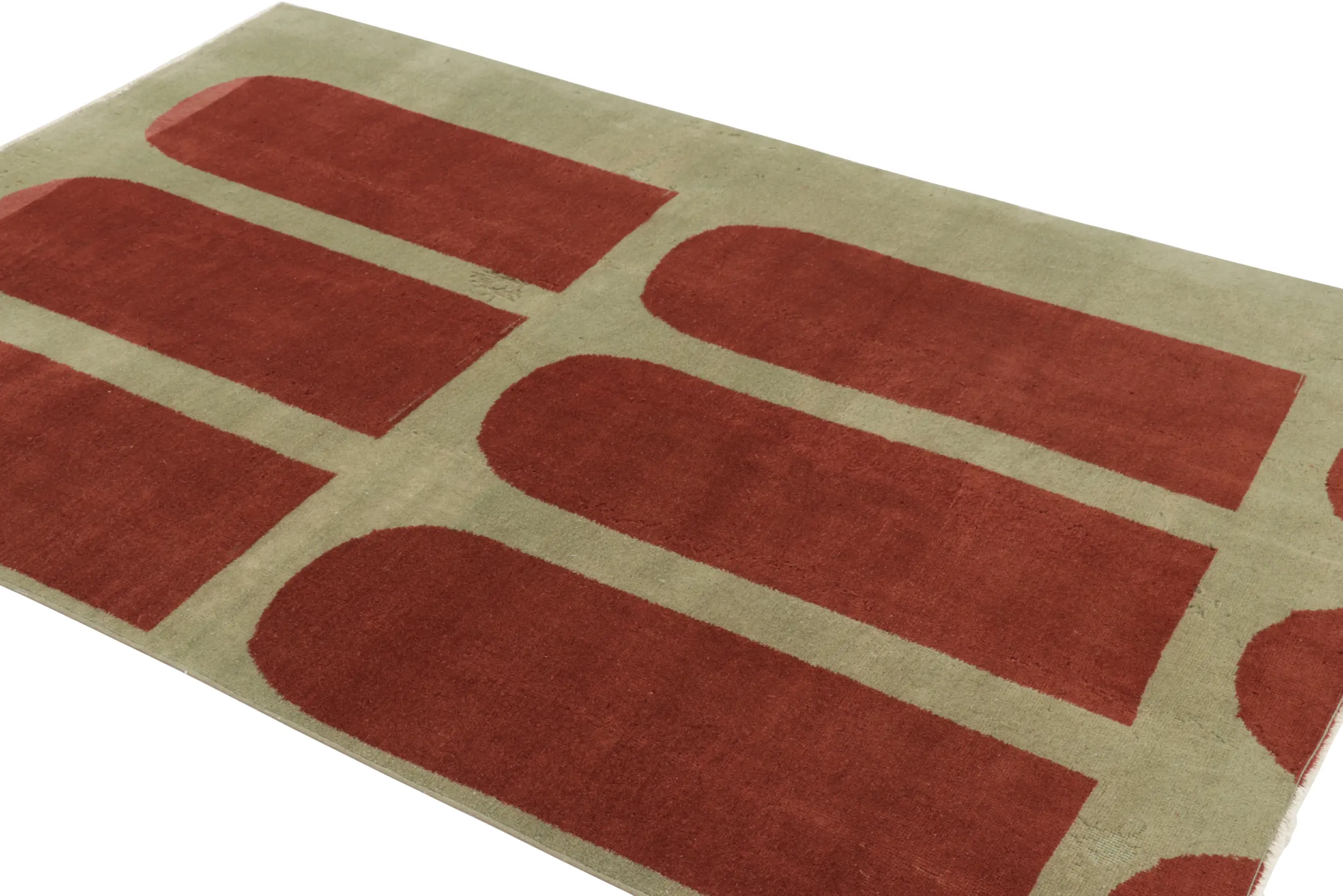 Vintage Turkish Rug, Red Saf Geometric Patterns