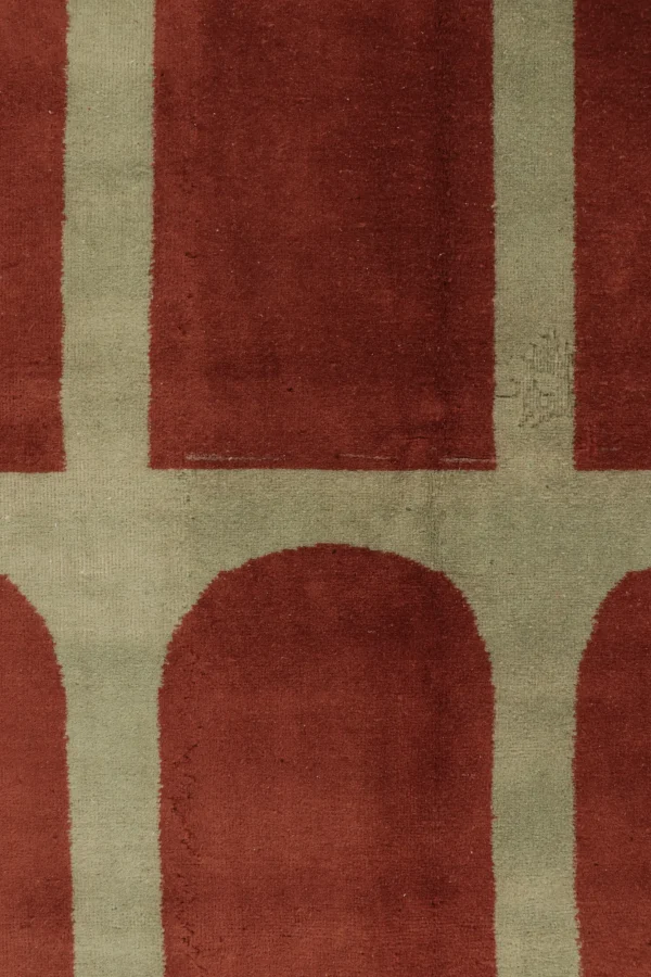 Vintage Turkish Rug, Red Saf Geometric Patterns
