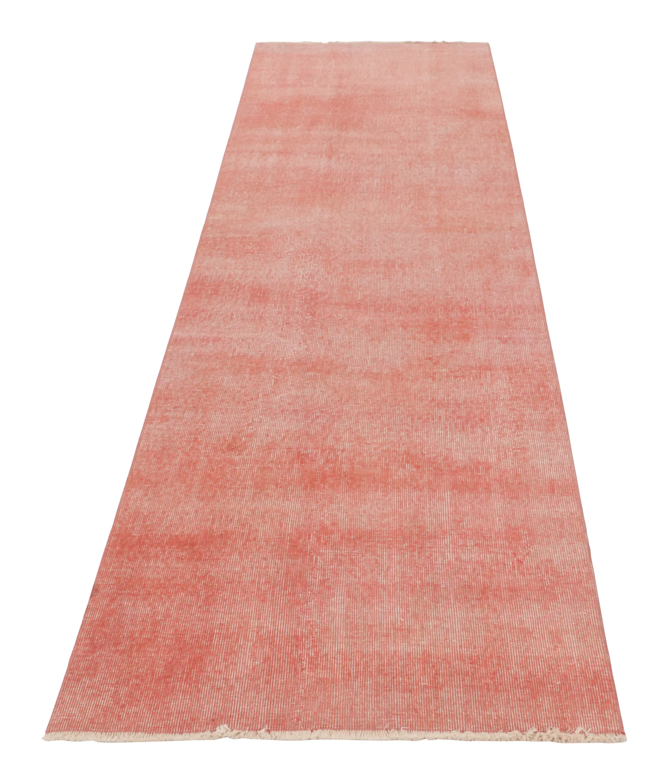 Vintage Turkish Distressed Runner Rug, Solid/Stripes