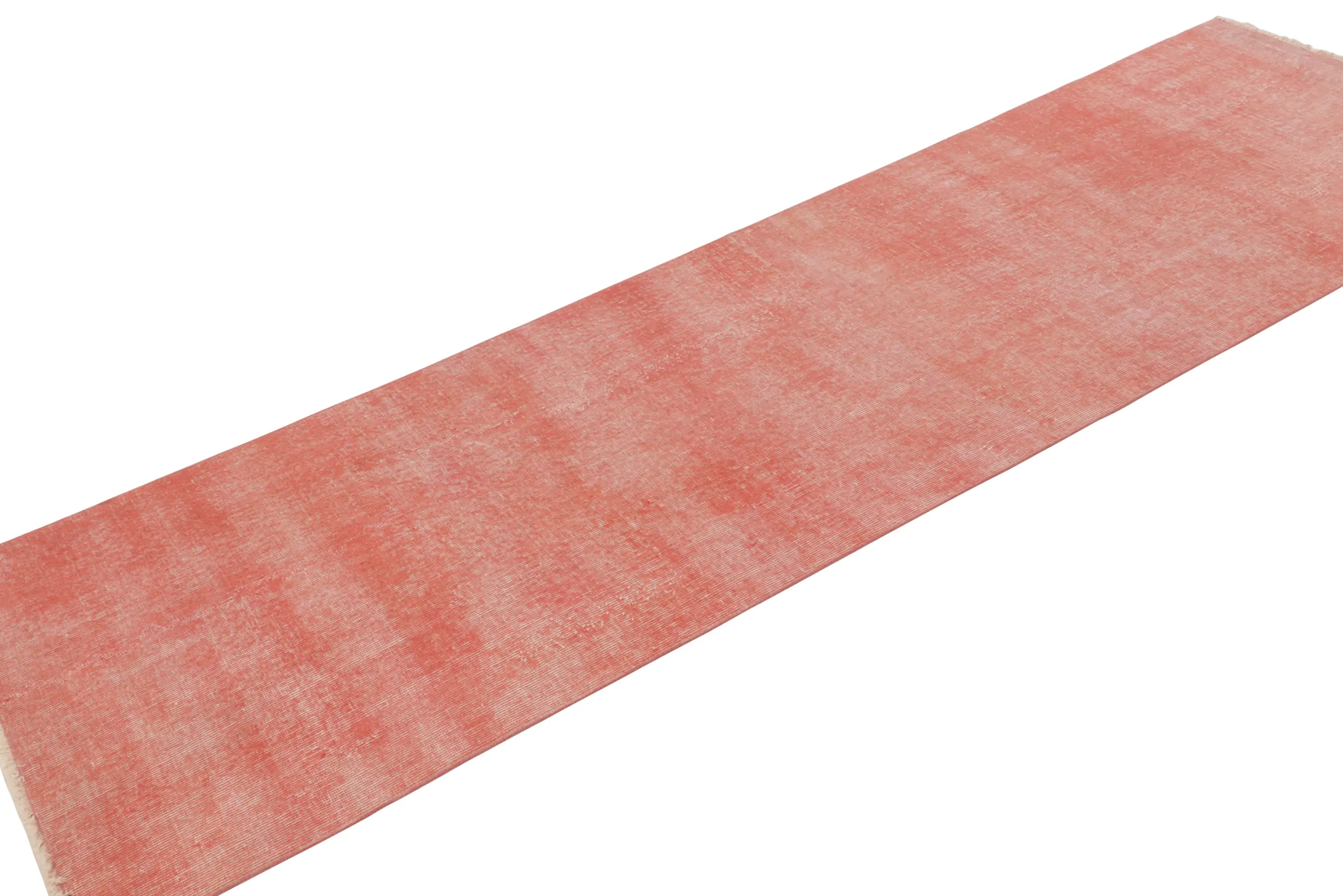 Vintage Turkish Distressed Runner Rug, Solid/Stripes