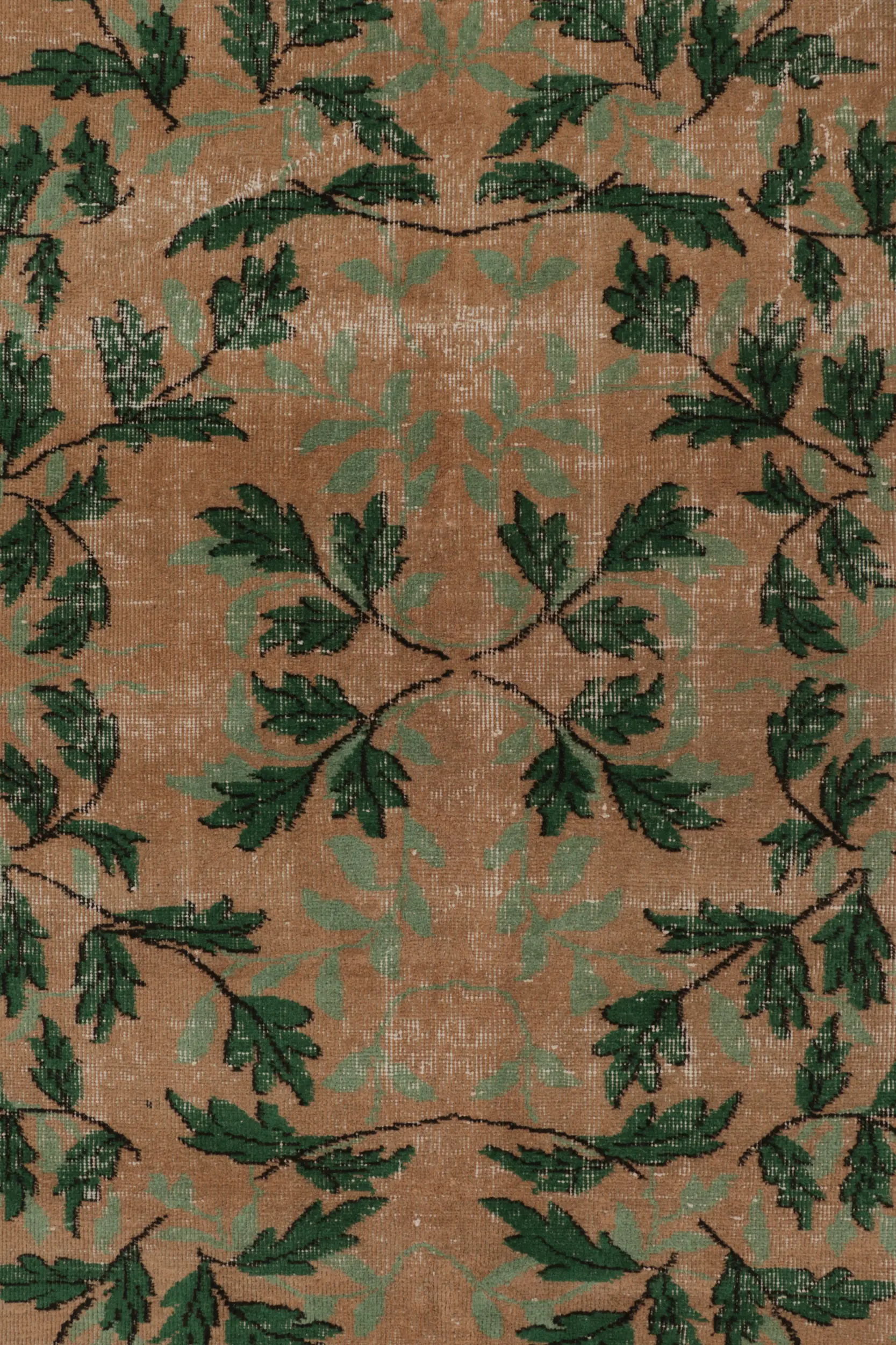 Vintage Turkish Distressed Floral Rug