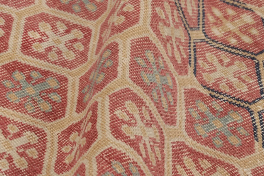 Vintage Turkish Distressed Diamond Geometric Rug