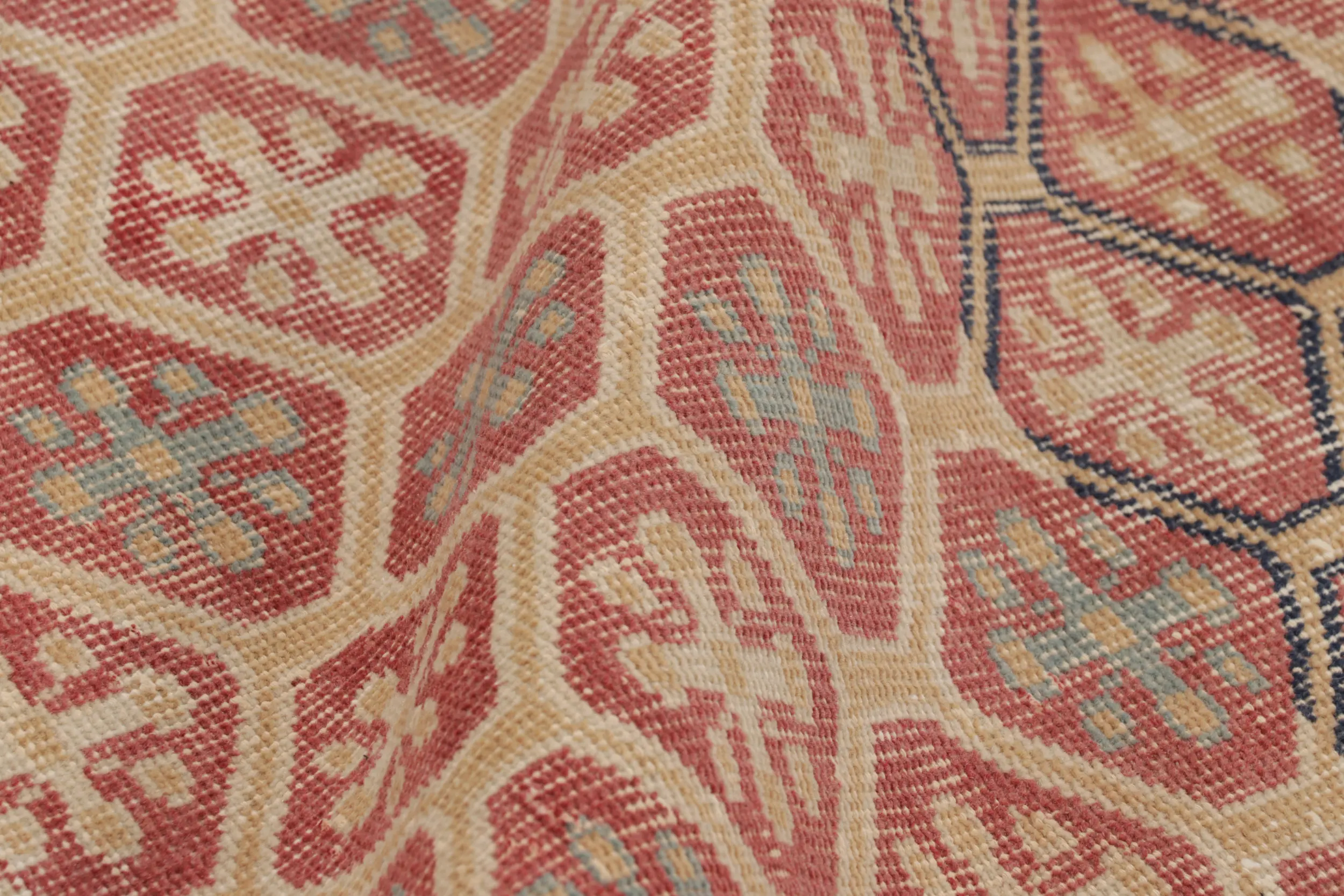 Vintage Turkish Distressed Diamond Geometric Rug
