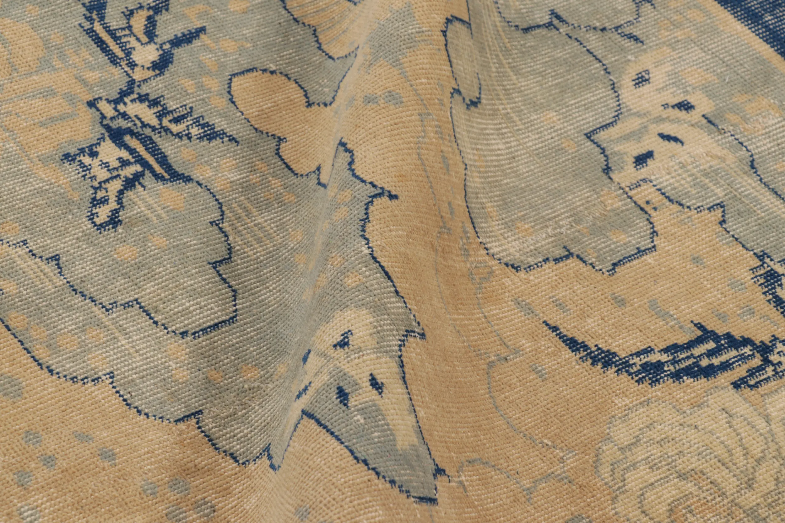 Vintage Distressed Zeki Müren Rug in Floral Pattern