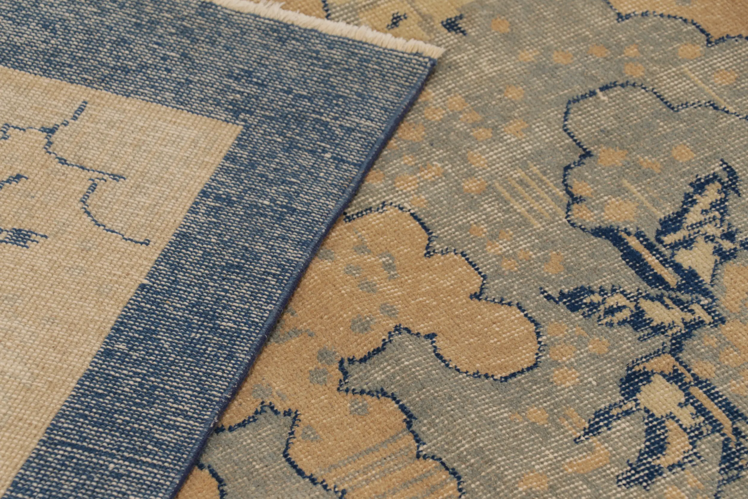 Vintage Distressed Zeki Müren Rug in Floral Pattern