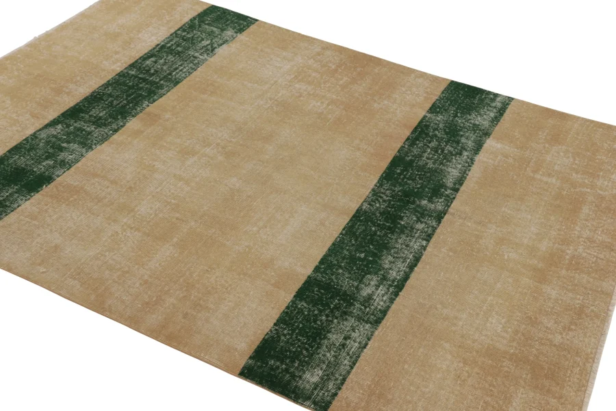 Vintage Distressed Zeki Müren Rug, Solid/Striped