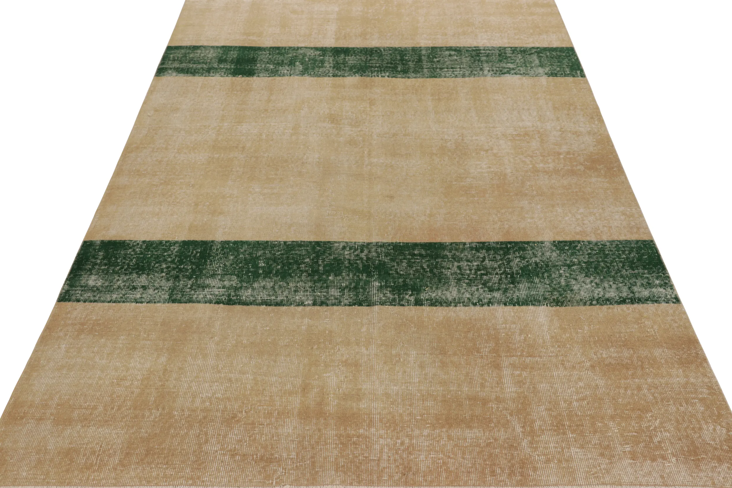Vintage Distressed Zeki Müren Rug, Solid/Striped