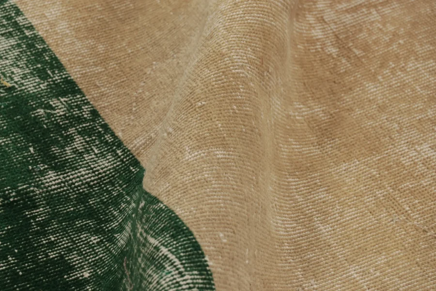 Vintage Distressed Zeki Müren Rug, Solid/Striped