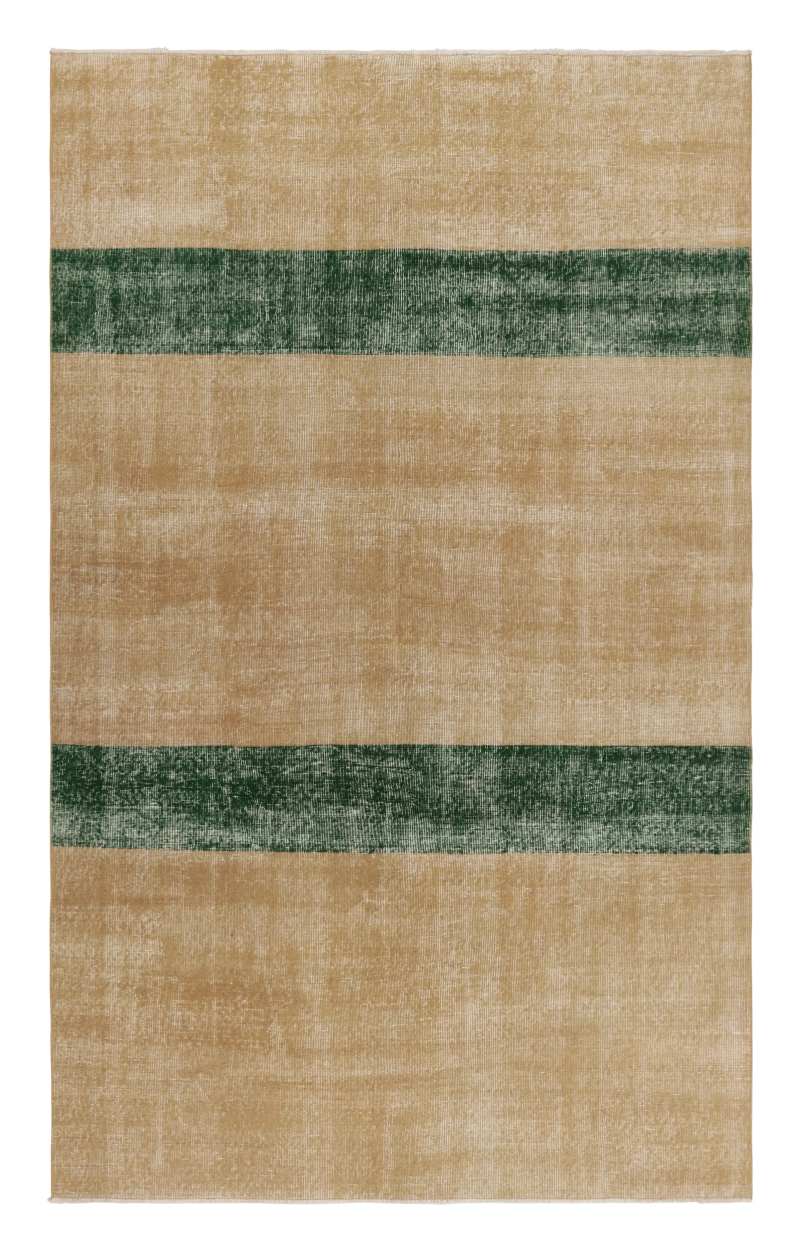 Vintage Distressed Zeki Müren Rug, Solid/Striped