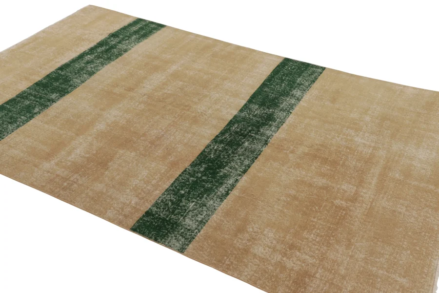 Vintage Distressed Zeki Müren Rug, Solid/Striped