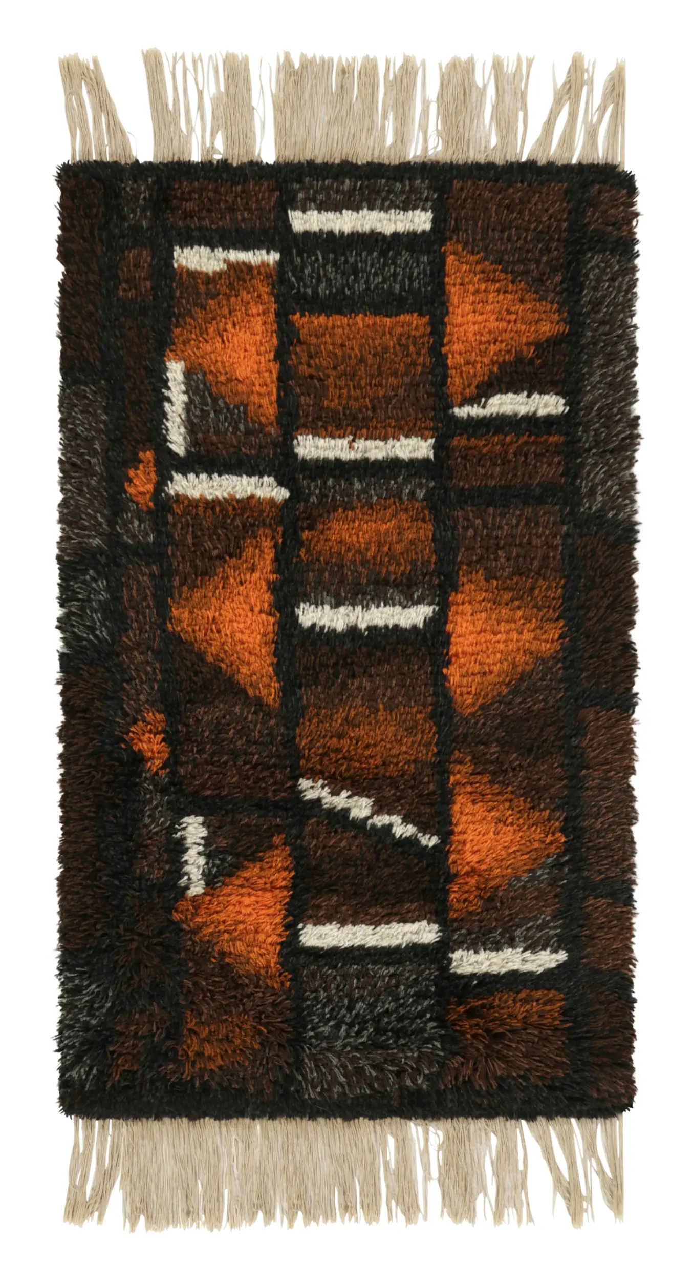 Vintage Swedish Geometric Rug