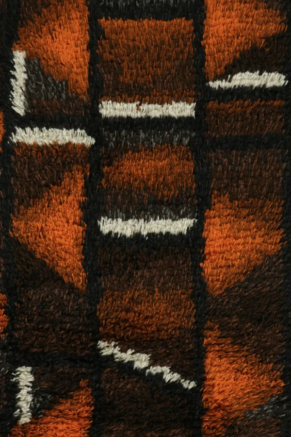 Vintage Swedish Geometric Rug