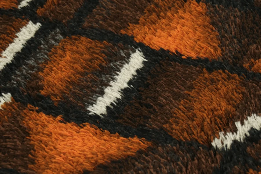 Vintage Swedish Geometric Rug