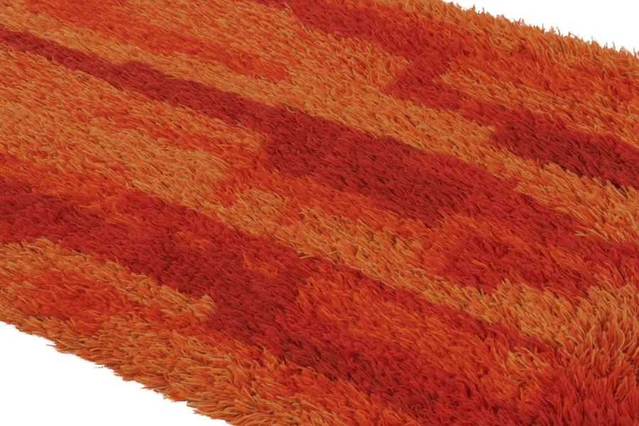 Vintage Swedish Geometric Abstract Rug