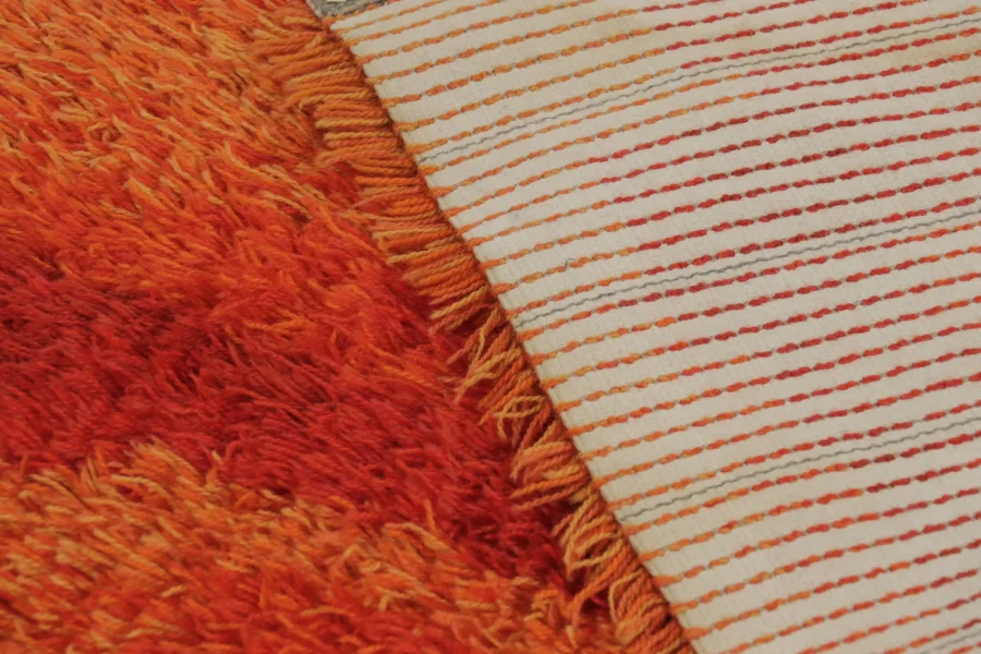 Vintage Swedish Geometric Abstract Rug