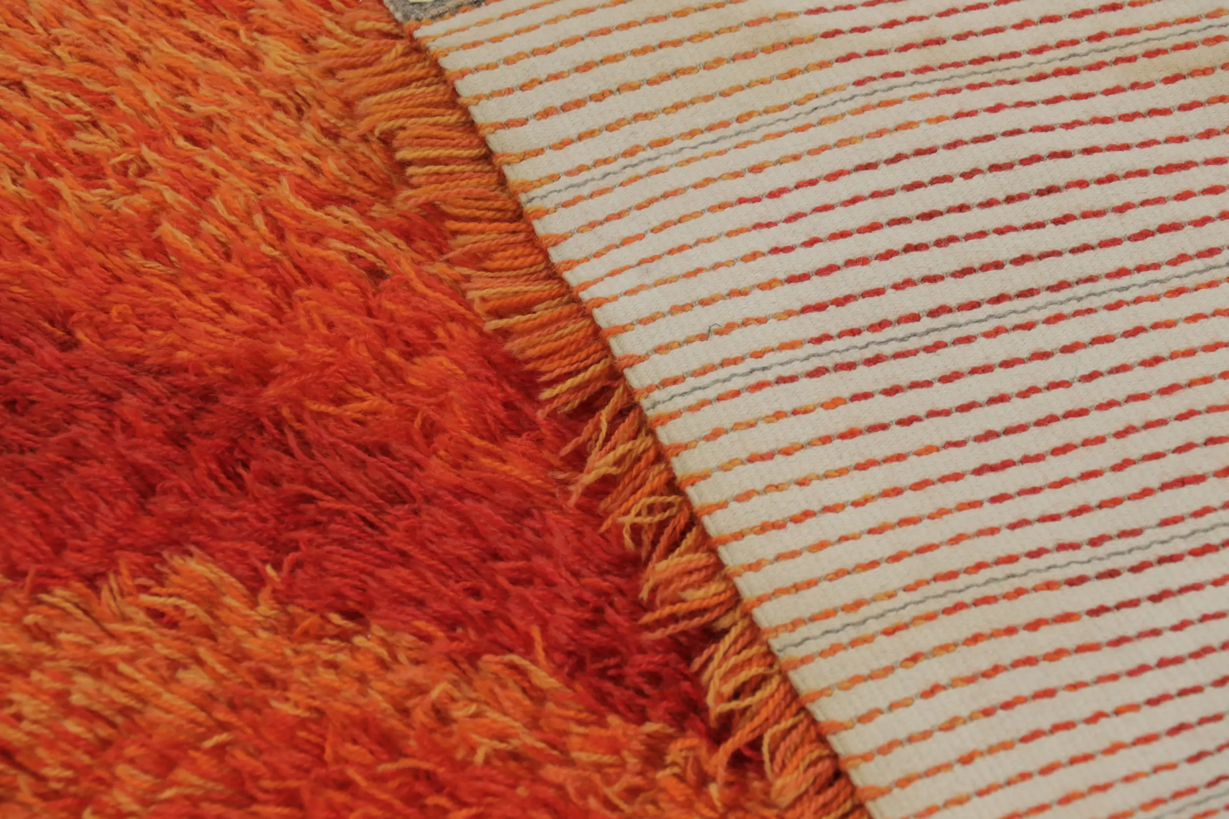 Vintage Swedish Geometric Abstract Rug