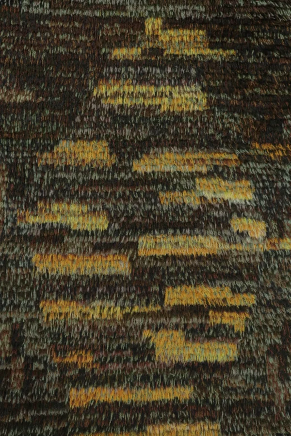 Vintage Swedish Geometric Abstract Runner Rug