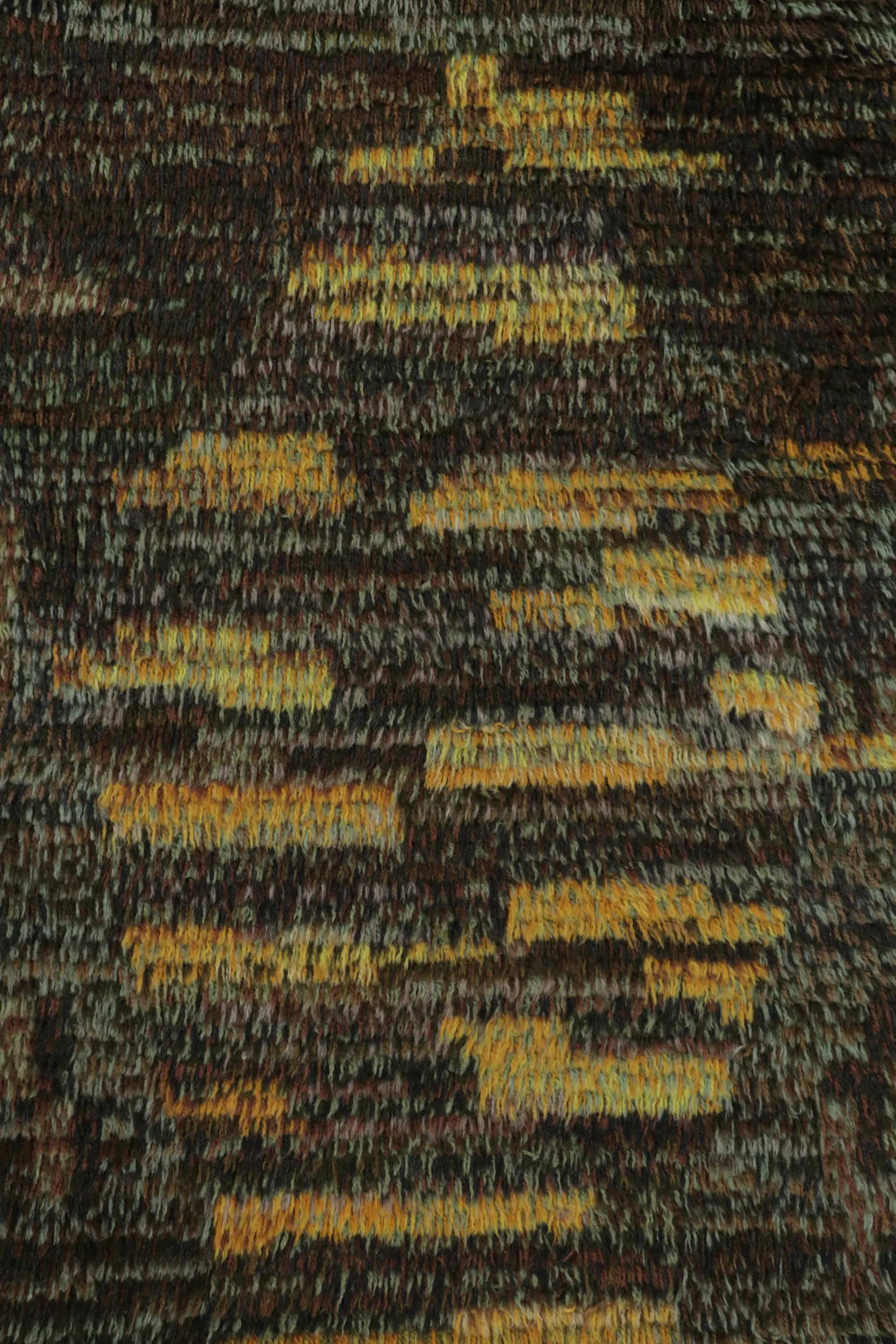Vintage Swedish Geometric Abstract Runner Rug