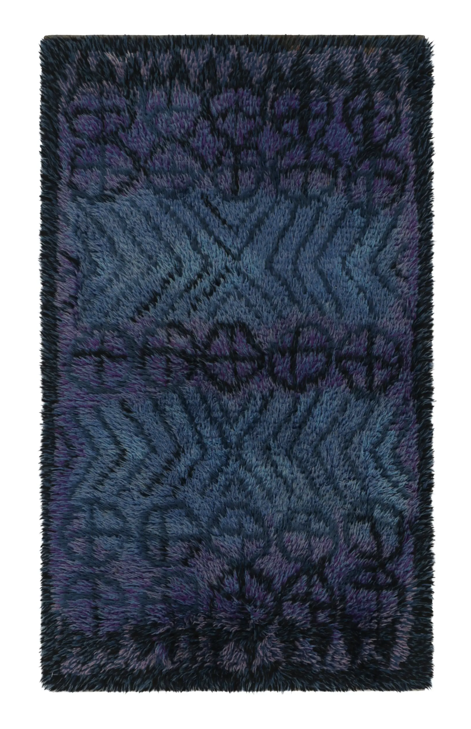 Vintage Swedish Geometric Abstract Rug