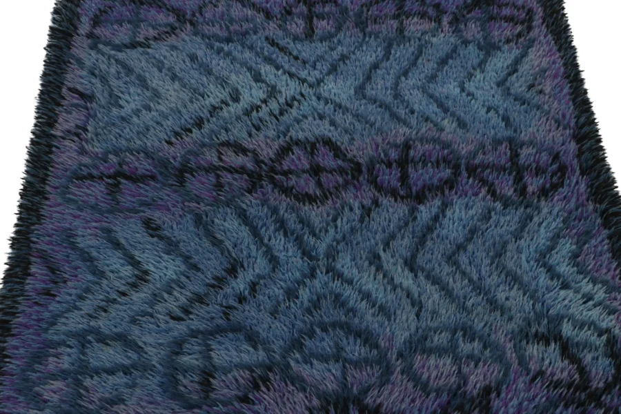 Vintage Swedish Geometric Abstract Rug